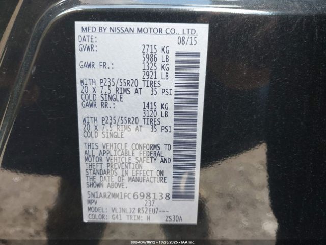 Nissan Pathfinder Platinum Image 9